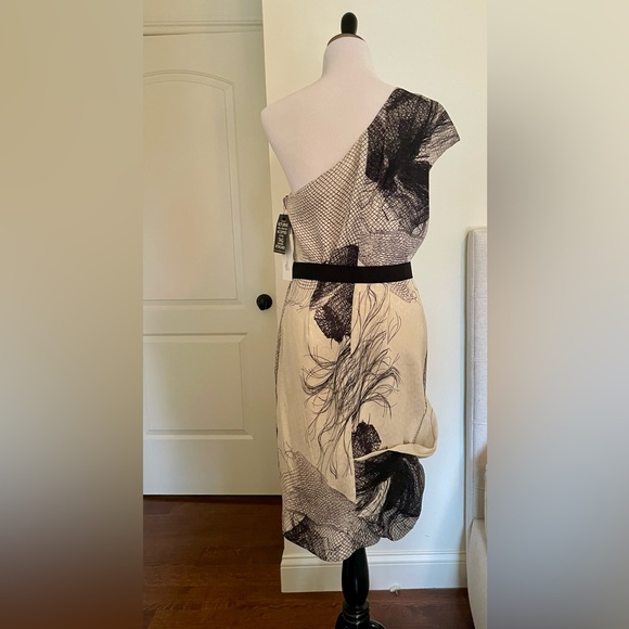 BNWT Lela Rose Silk Asymmetrical One Shoulder Cocktail Dress Size 14 - Picture 5 of 15